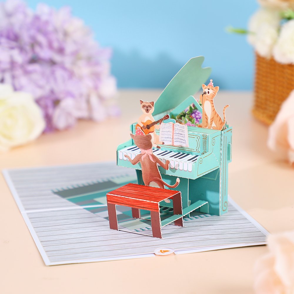 Cat Cake Flip Pop Up Card