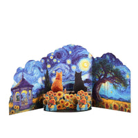 Van Gogh Starry Night Cat Greeting Card