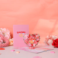 Rose Heart Love 3D Pop Up Card