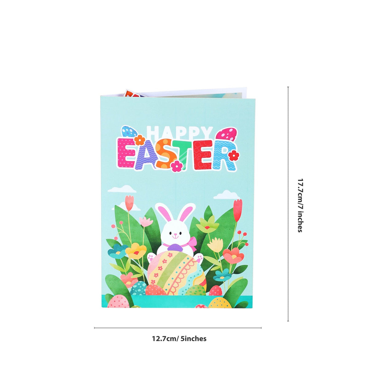 Blue Bunny Easter Egg Flip Pop Up Card