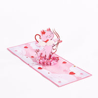 Cupid Kitten 3D Pop Up Card Wings