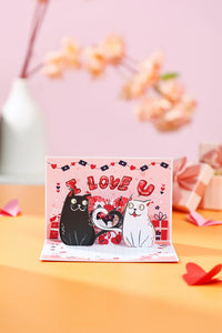 90° Valentine's Day Cat Greeting Card