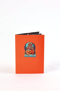 Halloween Pumpkin Bear Open Door 3D Pop Up Card