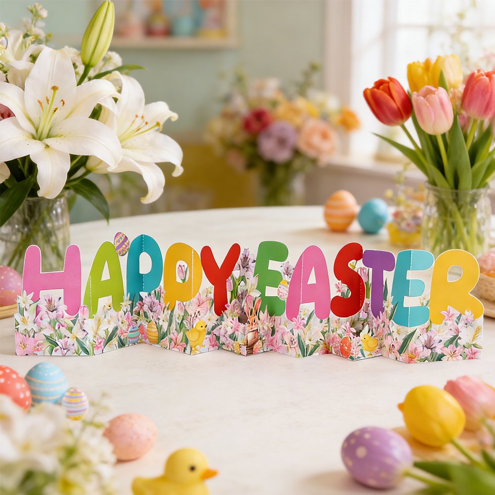 Easter Letter H Floral Art Greeting Card