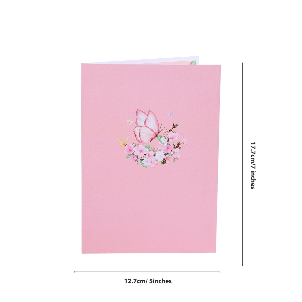 Pink Butterfly Crescent Moon 3D Pop Up Card