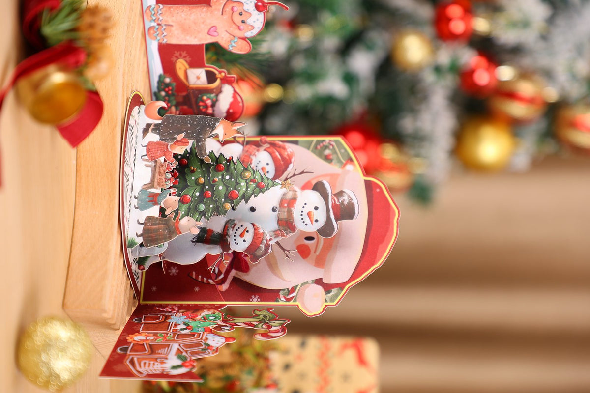 Christmas Snowman Family 3D Pop Up Card
