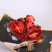 Black Gold Rose 3D Pop Up Card