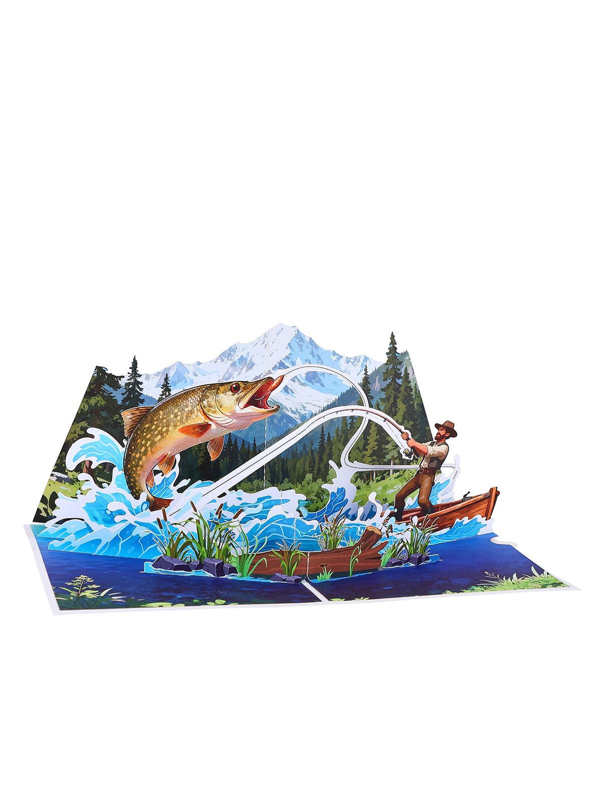 Fishing Scene Theme Greeting Card