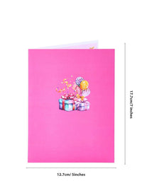 Pink Glitter Happy Birthday 3D Pop Up Card