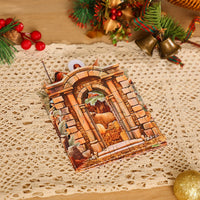 Palm Nativity Manger 3D Pop Up Card