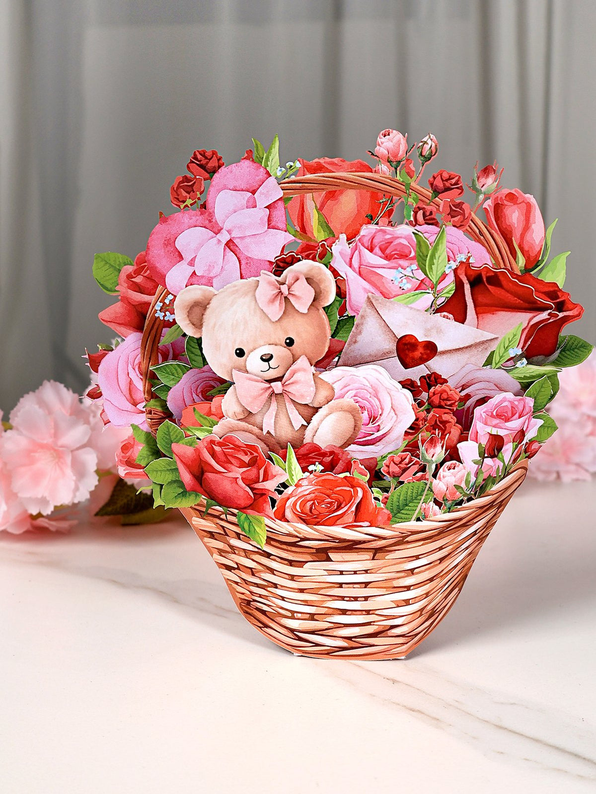 Rose Basket Pop Up Card