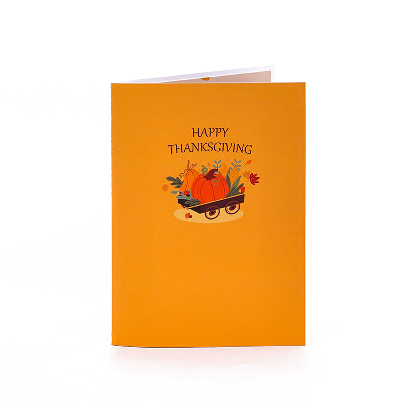 Turkey Cart Thanksgiving 3D Pop Up Card