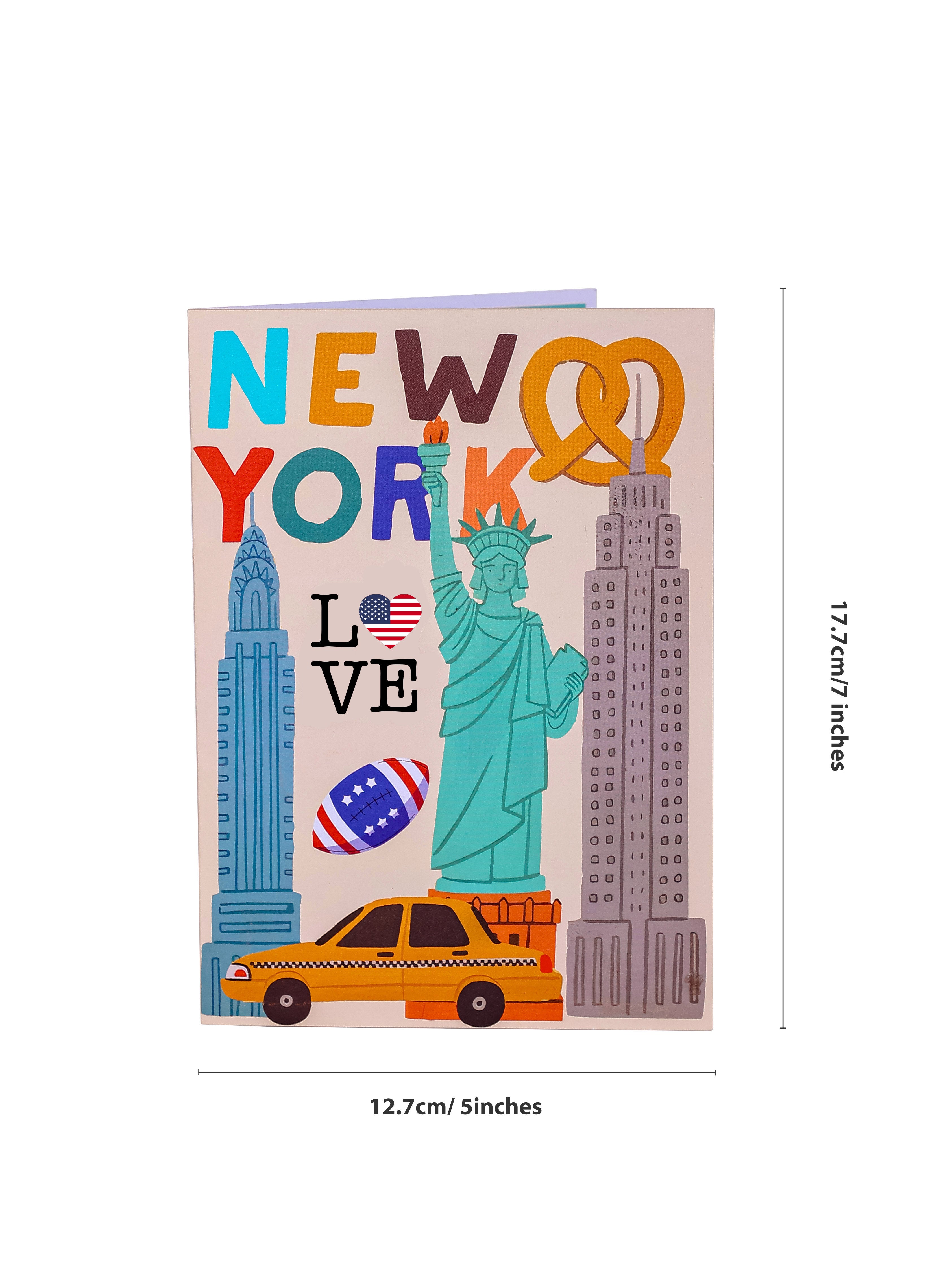 New York City 3D Pop-Up Card – Statue of Liberty & Skyline | NYC Souvenir Pop Up Greeting Card