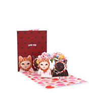 Valentine's Day Black White Cat 3D Pop Up Card