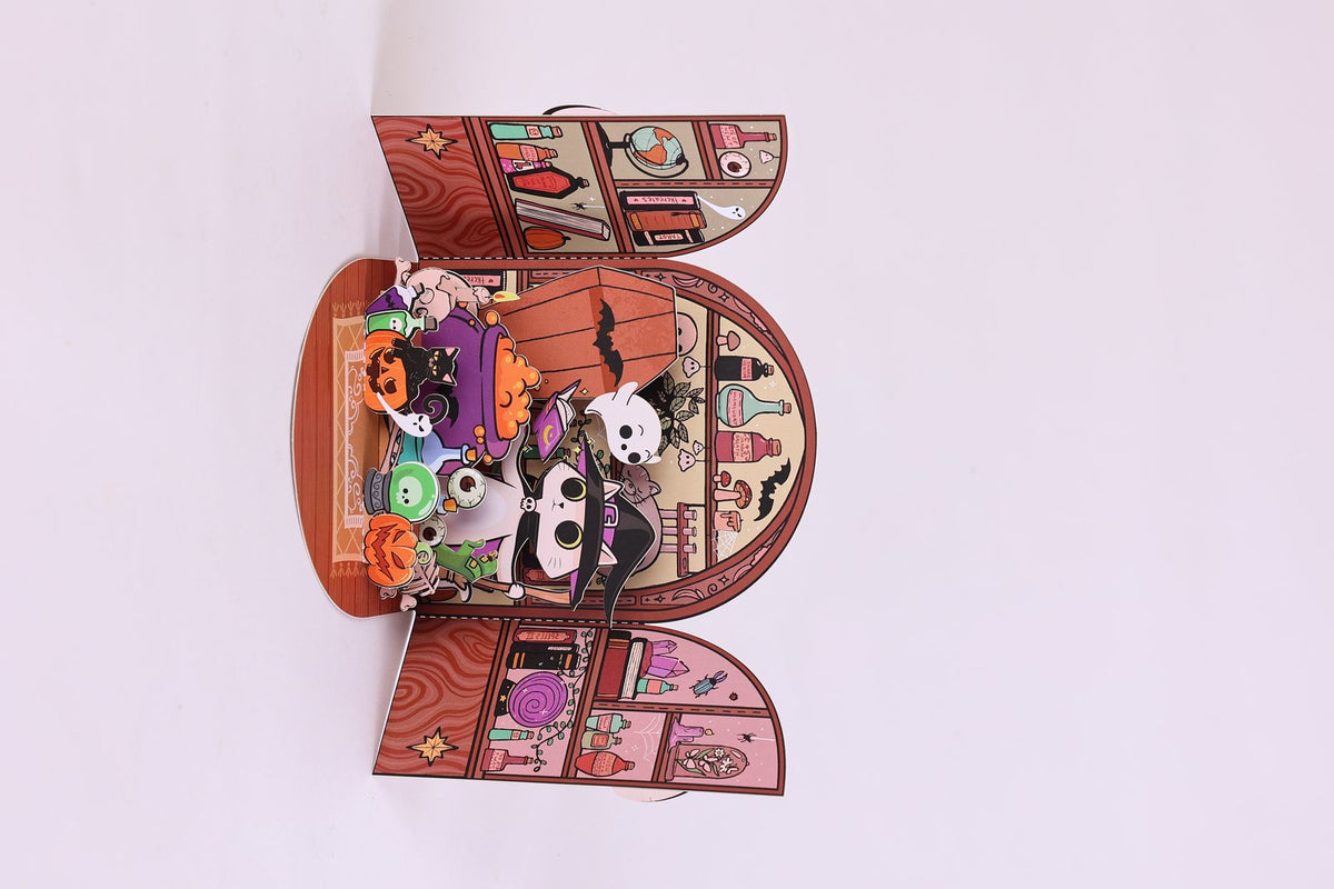 Magic Kitten Double Door 3D Pop Up Card