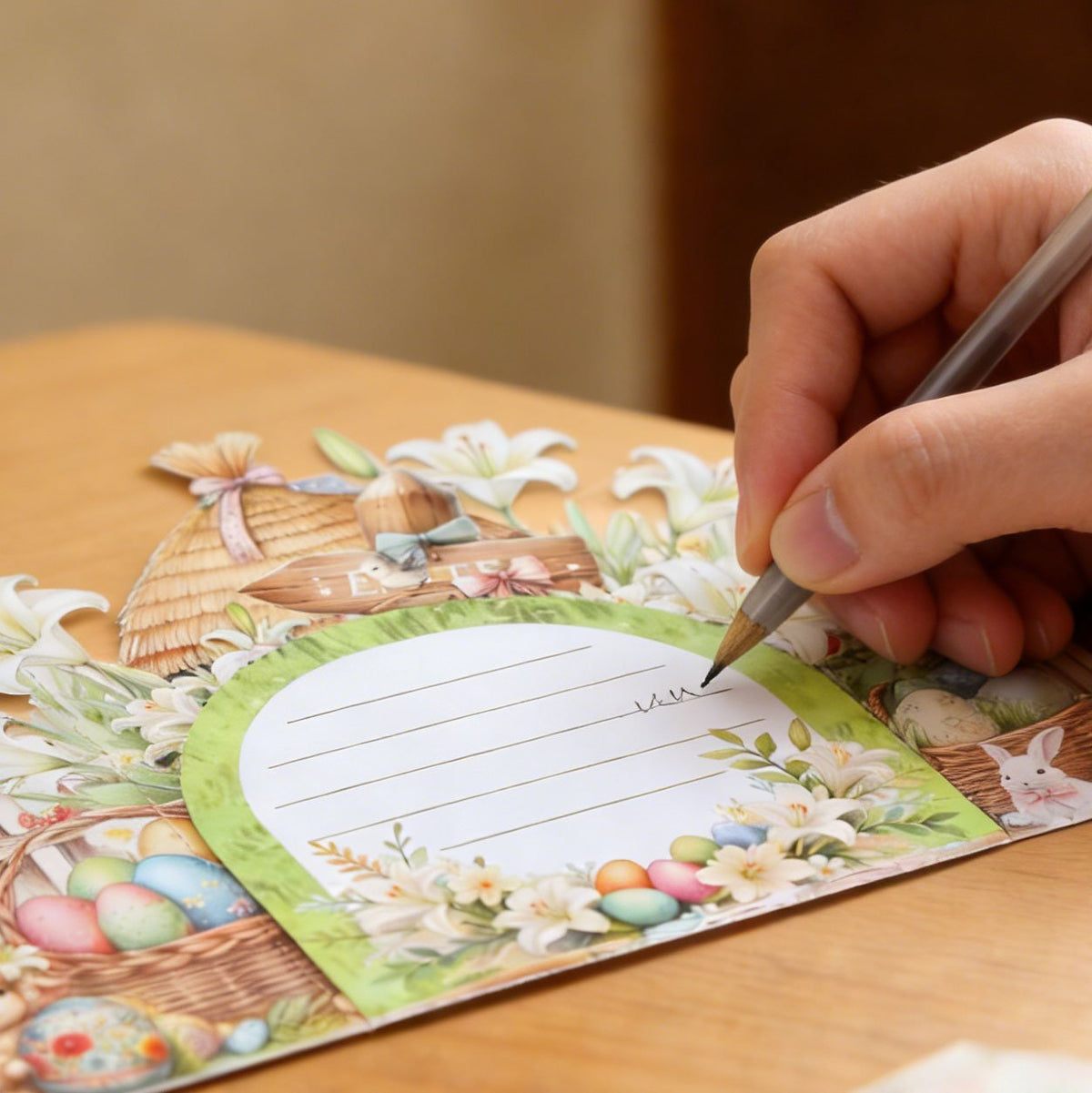 Easter Cottage Easter Egg Greeting Card