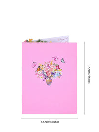 Dahlia Flower Vase 3D Pop Up Card