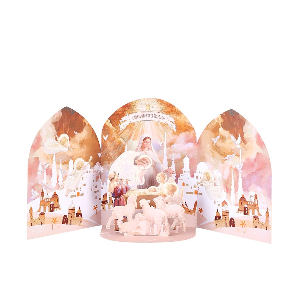 Christmas Angel Snowy Town Greeting Card