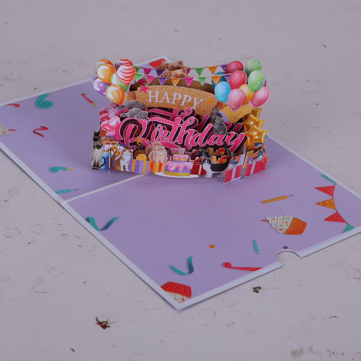 Cat Birthday 3D Pop Up Card