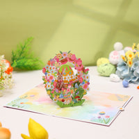 Easter Egg Floral Wreath Greeting Card