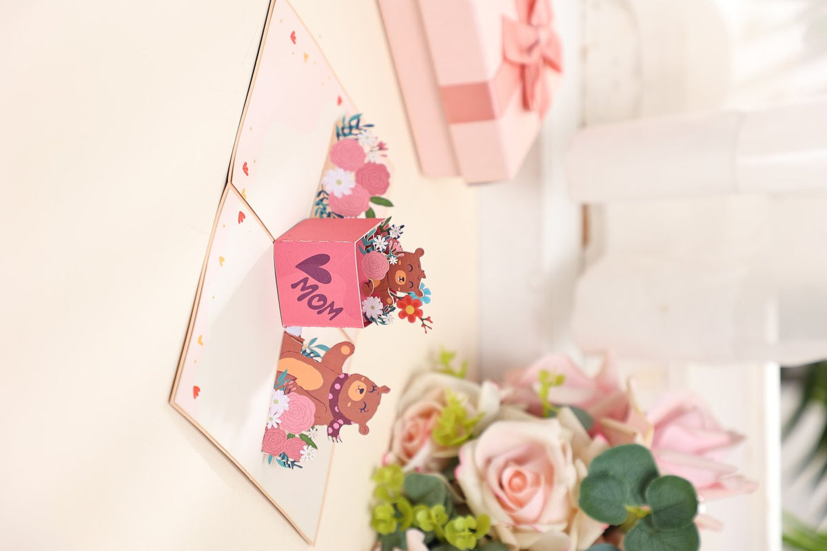 Mother's Day Mother And Child Bear Box Greeting Card
