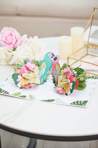 Lovebirds Fresh Flowers Greeting Card