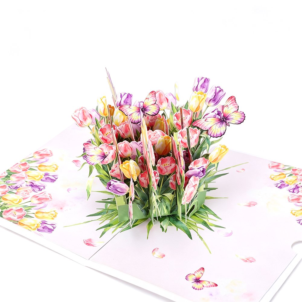 Tulip Butterfly Flowering Shrubs Greeting Card