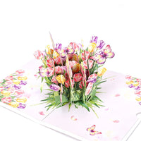 Tulip Butterfly Flowering Shrubs Greeting Card
