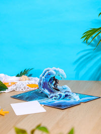 Seaside Surfing 3D Pop Up Card