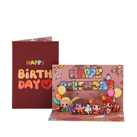 Burgundy Birthday Heart Flip Pop Up Card