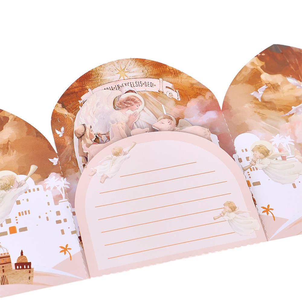 Christmas Angel Snowy Town Greeting Card