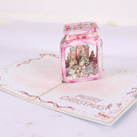 Christmas Pink Green Gift 3D Pop Up Card