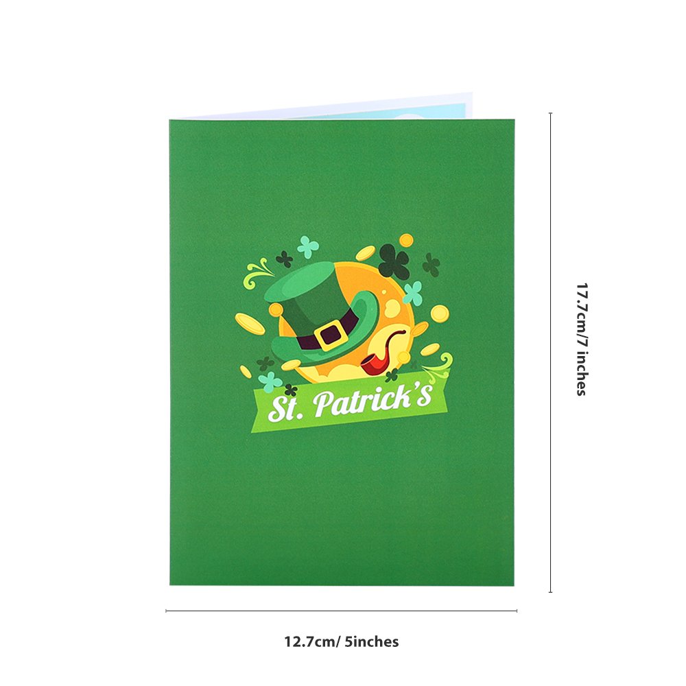 St. Patrick's Day Green Hat Flip Pop Up Card