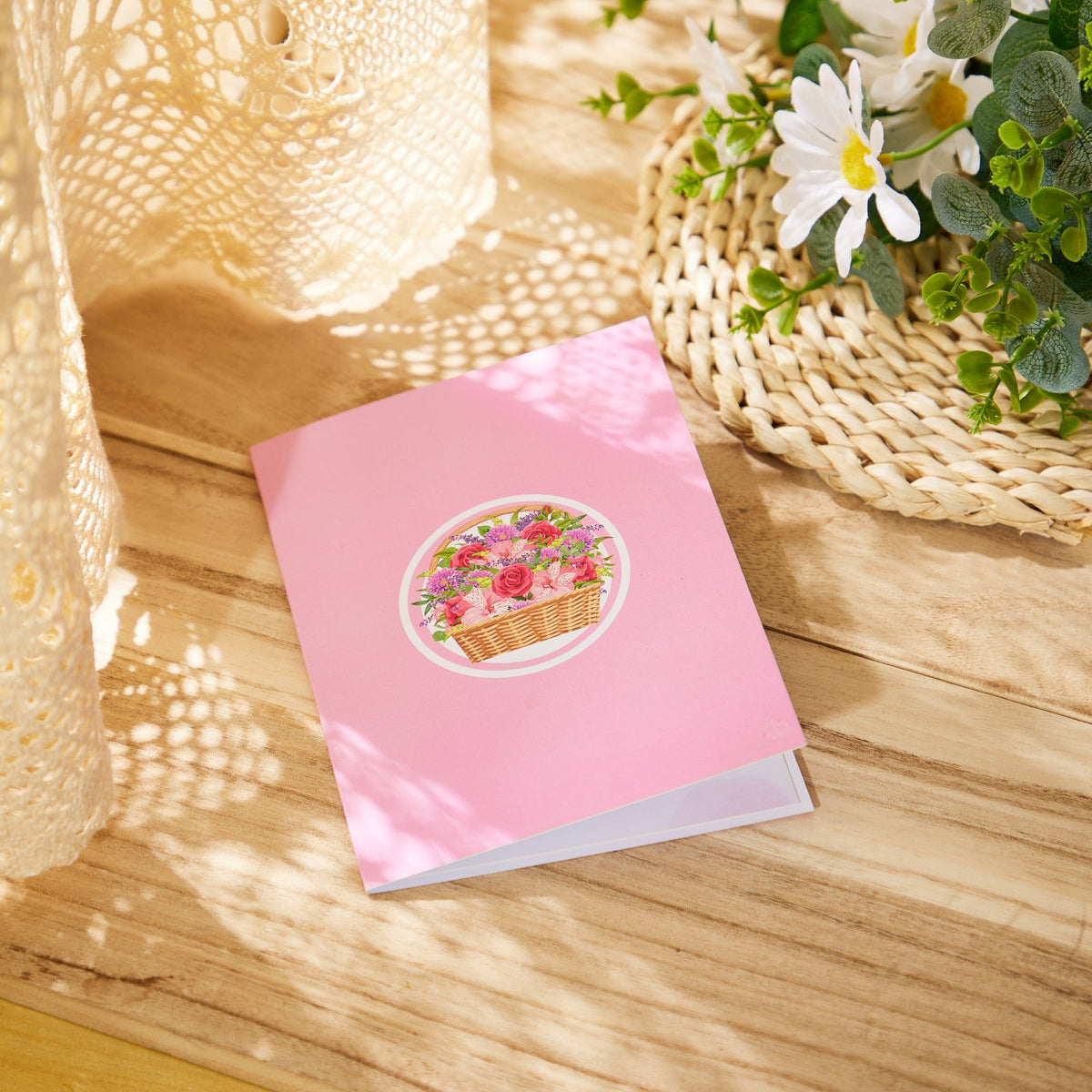 Mixed Flower Basket 3D Pop Up Card