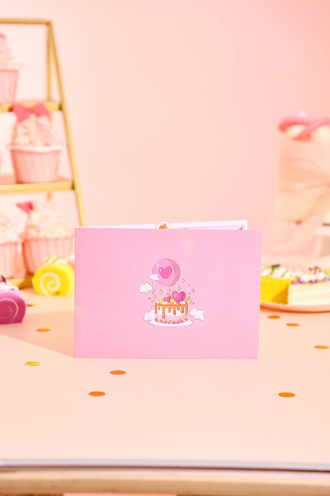 Pink Cake Birthday 3D Pop Up Card