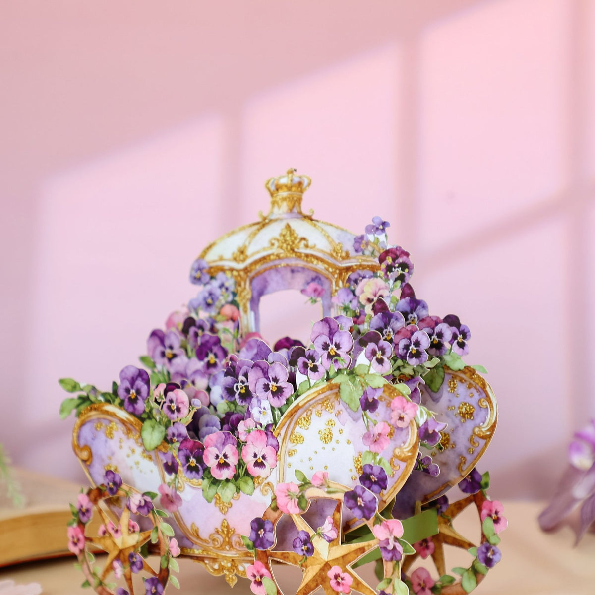 Lavender Flower Cart Greeting Card Ornament