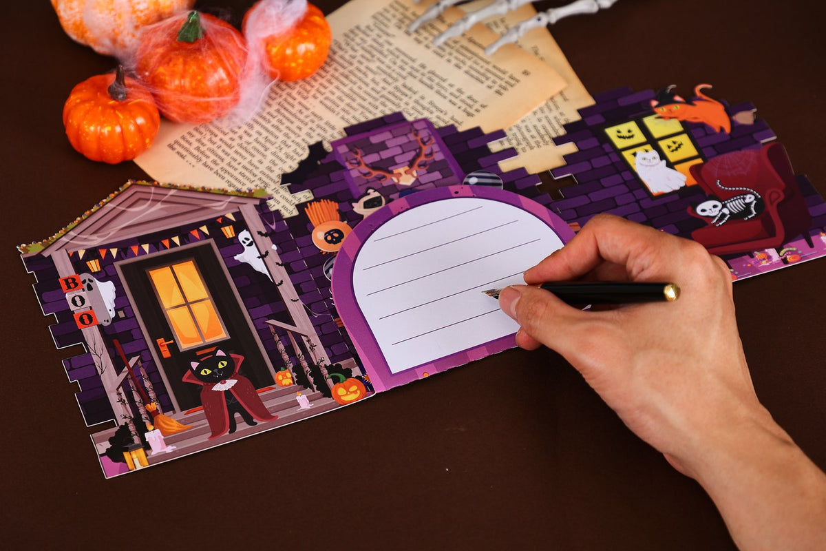 Halloween Cat Double Door Card