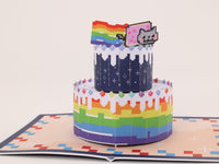 Rainbow Cat Cake Birthday Greeting Card