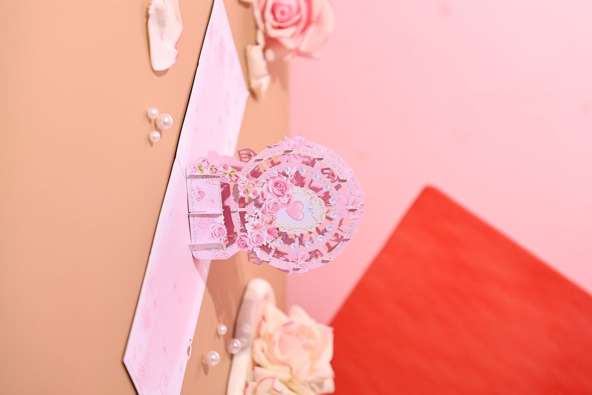 Pink Rose Ferris Wheel Pop Up Card
