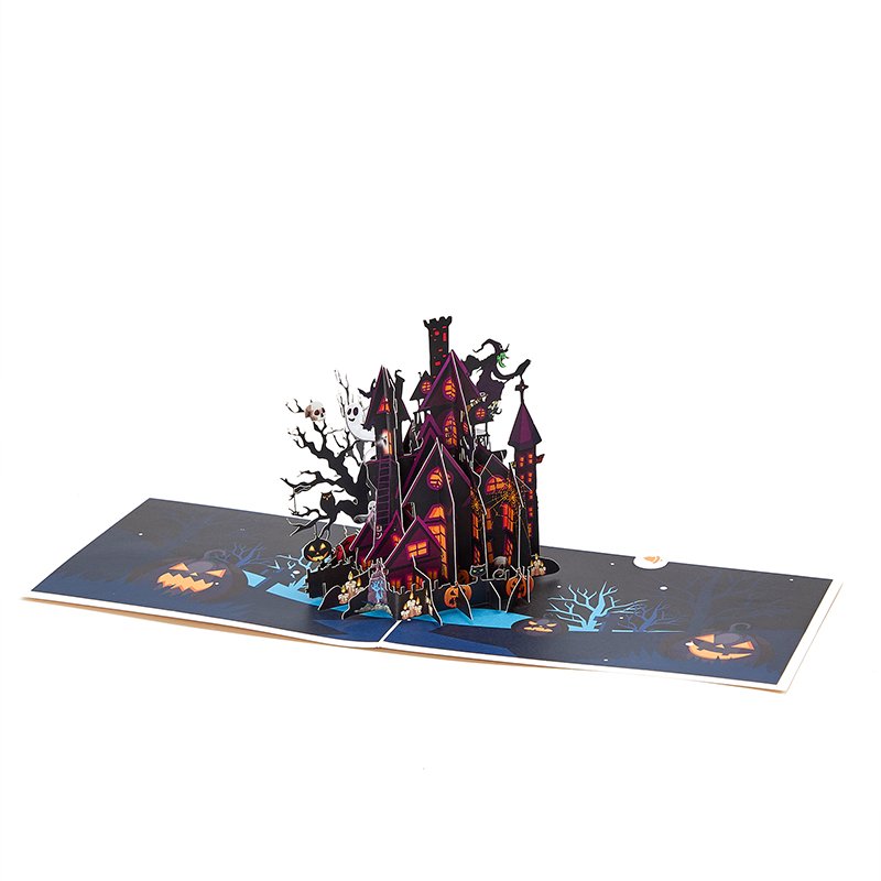 Halloween Haunted House Greeting Card