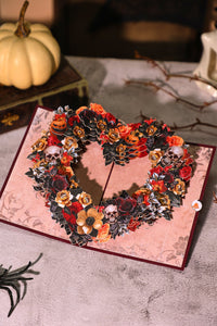 Halloween Rose Wreath Pop Up Card