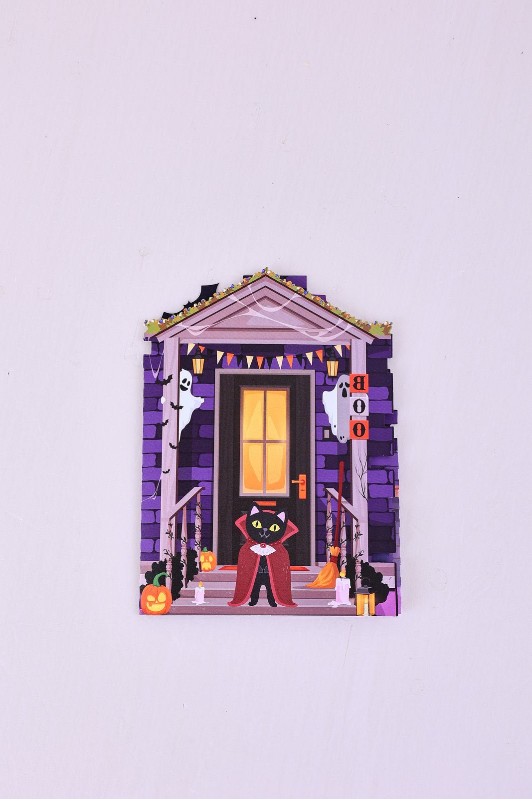 Halloween Cat Double Door Card