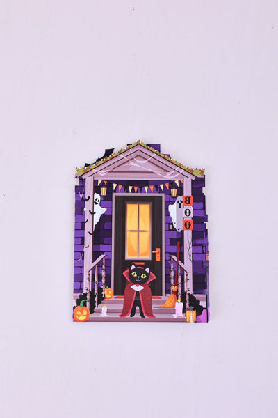 Halloween Cat Double Door Card