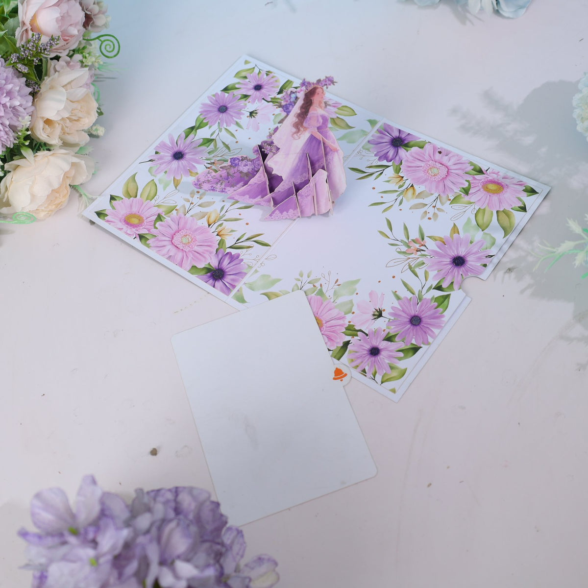 Purple Valentine's Day Flip Pop Up Card
