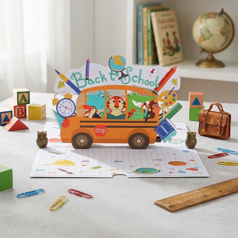 Back To School Car Greeting Card