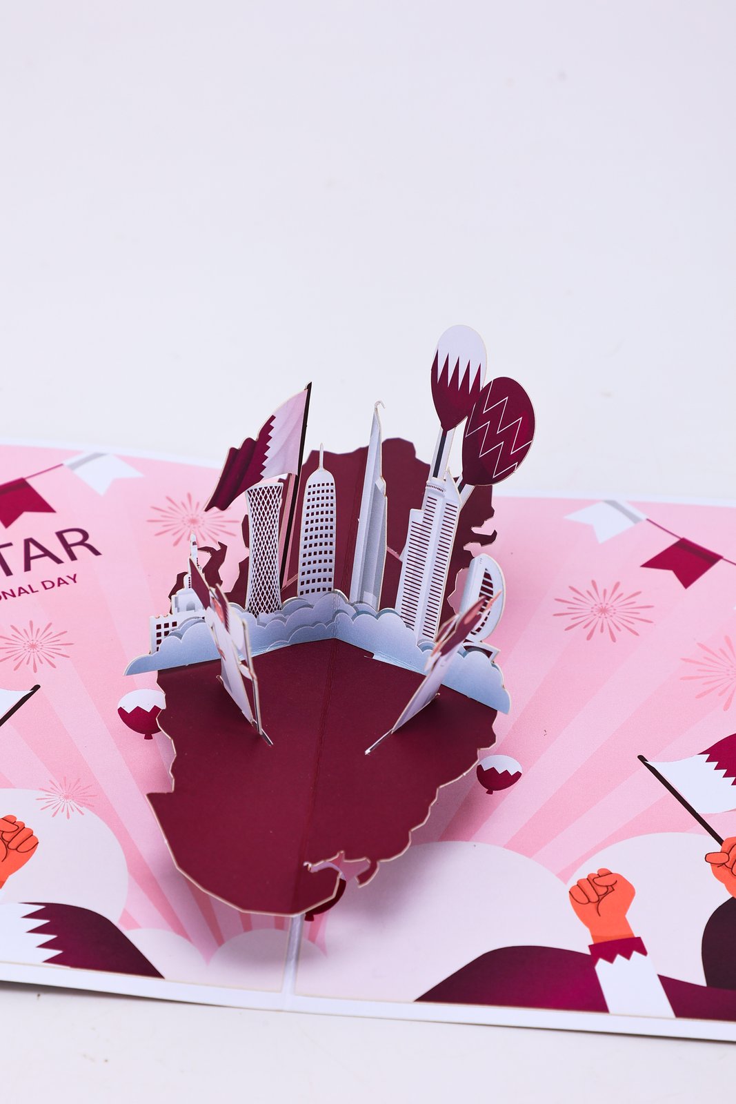 Qatar National Day Map 3D Pop Up Card