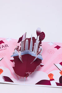 Qatar National Day Map 3D Pop Up Card
