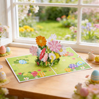 Easter Pink Easter Egg Flip Pop Up Card