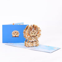 Blue Book Pages Floral Wreath Flip Pop Up Card