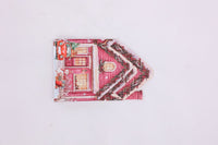 Pink Christmas Snowy House Greeting Card